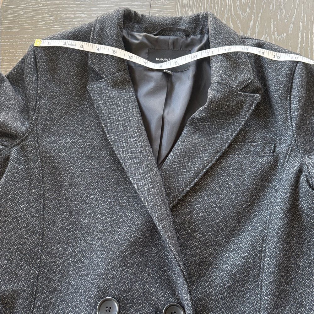 Banana Republic Charcoal Trench Coat Wool Blend Winter Classic Warm Size Reg M - Picture 4 of 14
